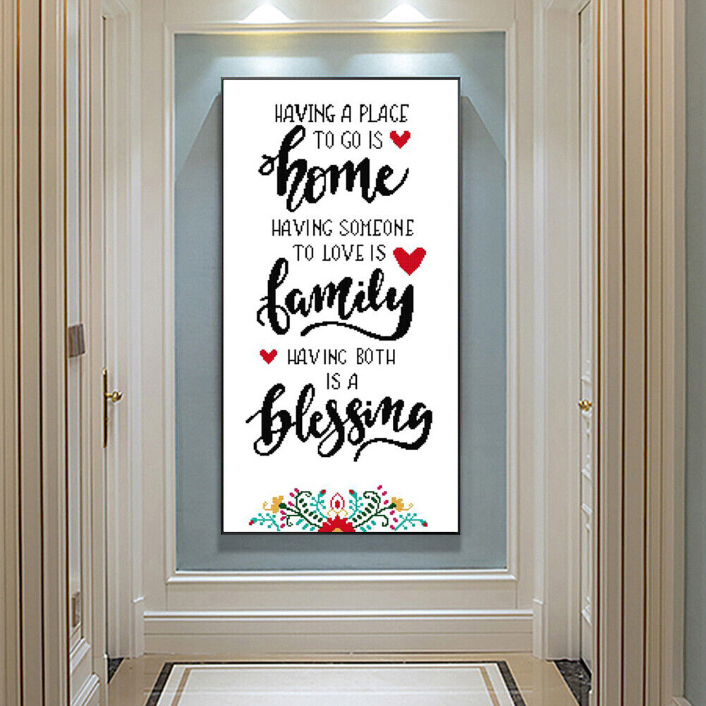 DIY Love Home Partial Cross Stitch Embroidery Canvas Home Wall Decorations