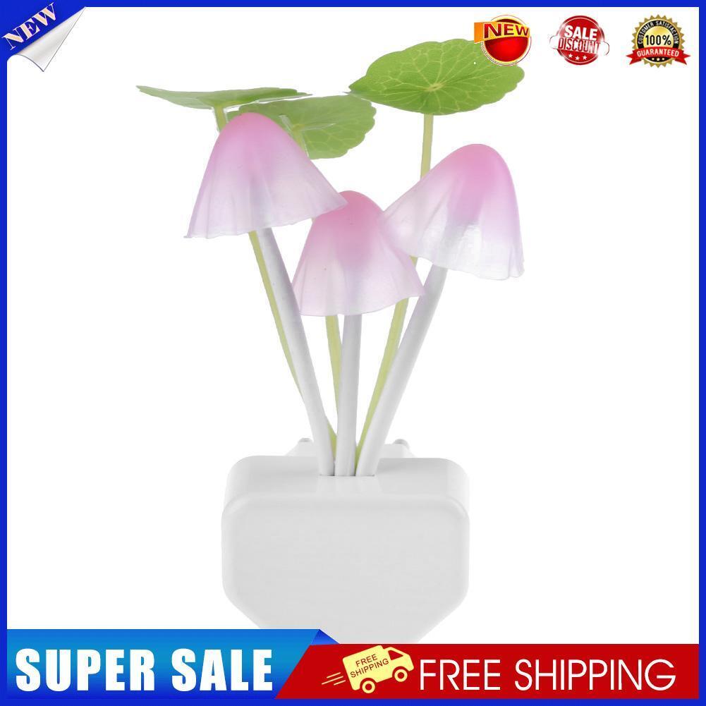 2XColorful LED Mushroom Night Light Luminous Lamp Sensor Baby Gift(EU Plug)