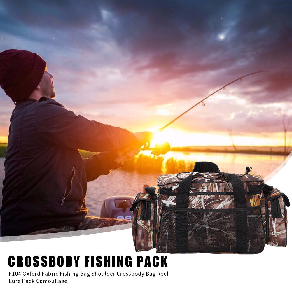 F104 Fishing Bag Oxford Fabric Lure Storage Pack Shoulder Crossbody Bag