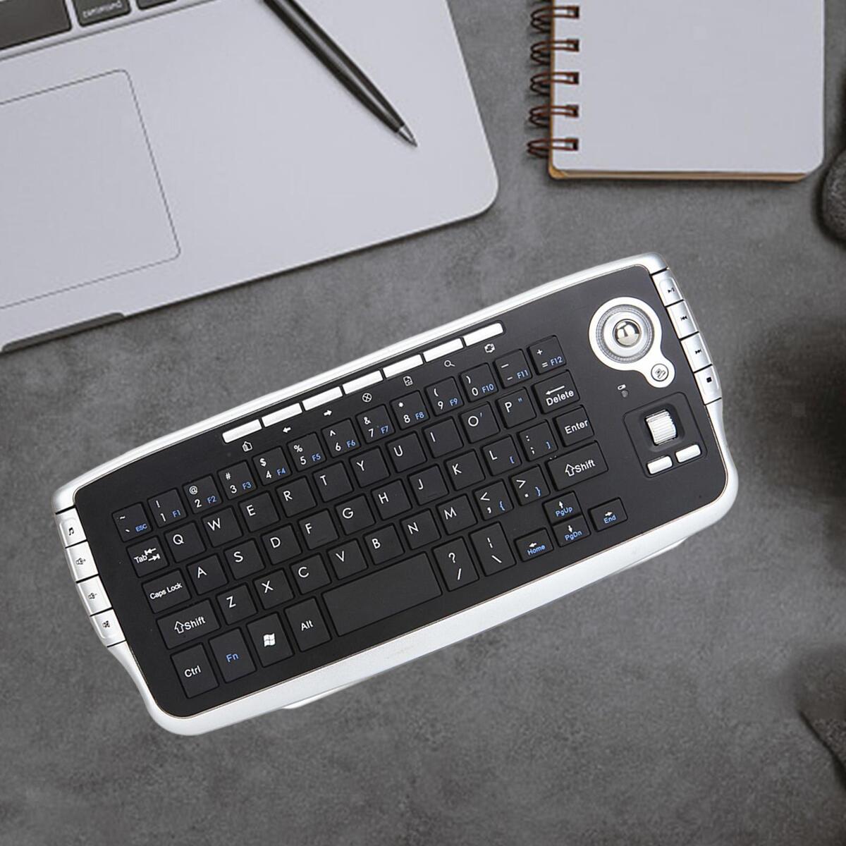 Blesiya Wilreless Keyboard Trackball Multi Function 78Keys for Notebook Tablet