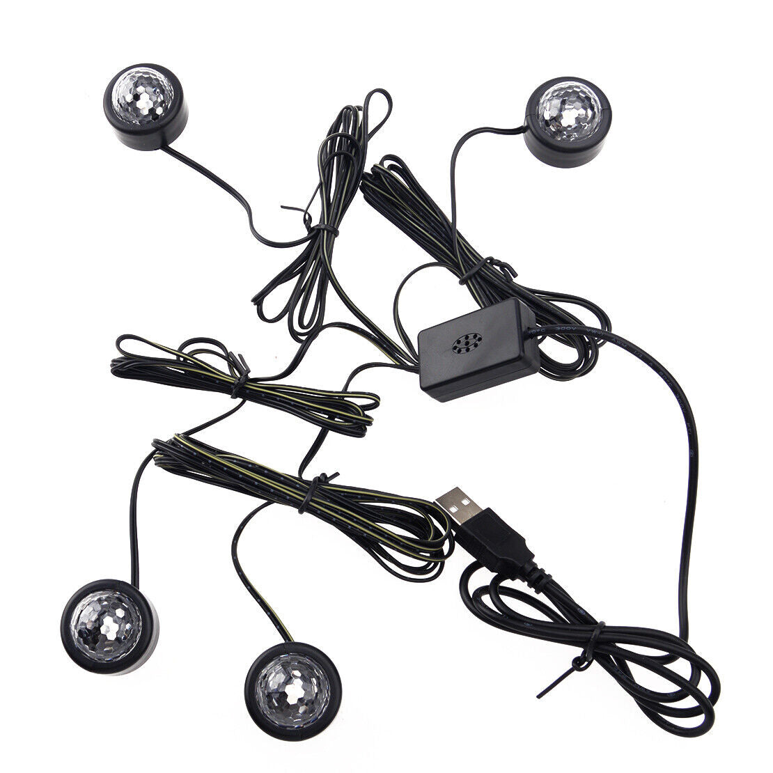 USB LED Car Interior Atmosphere Star Floor Light Decoration Sound Control
