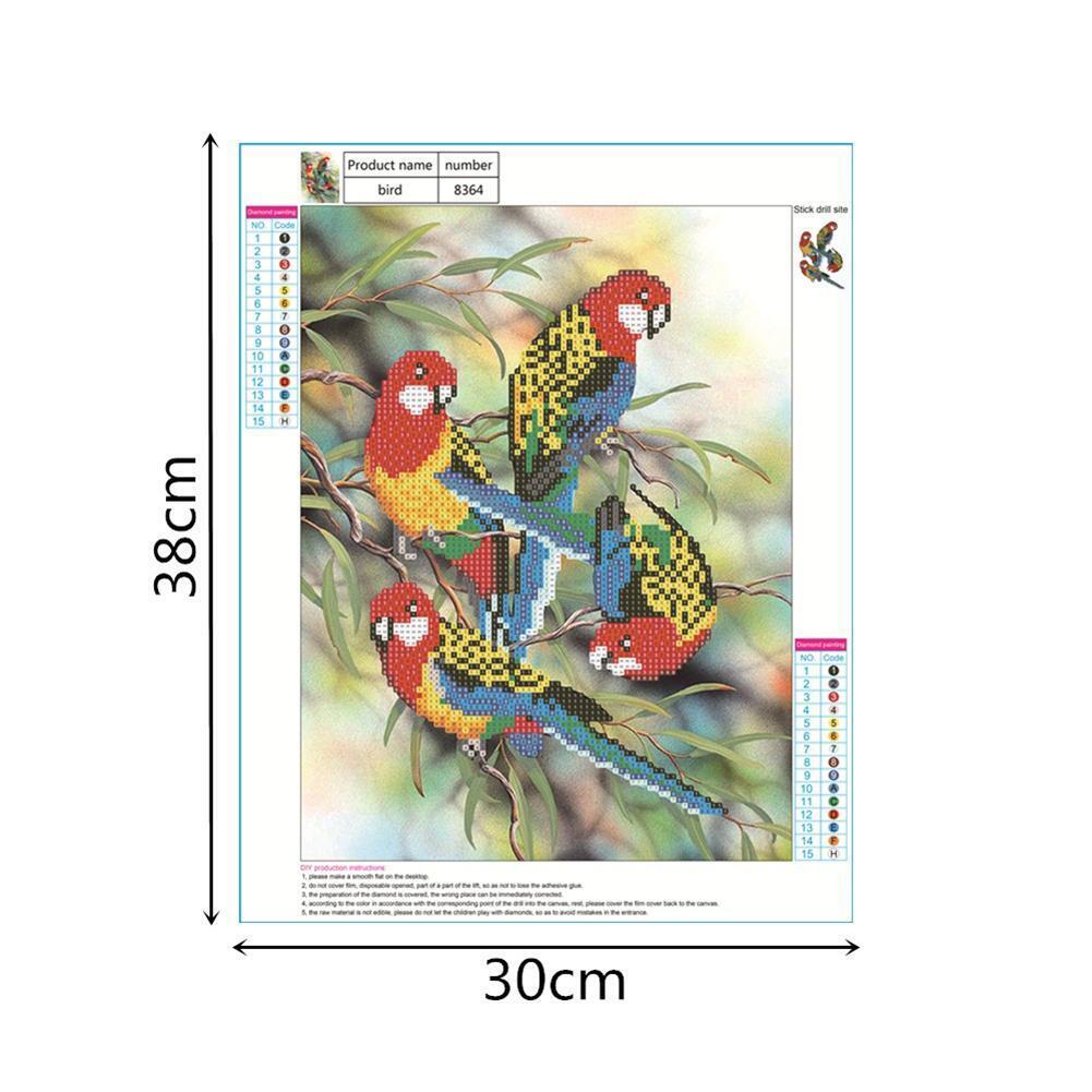 Bird 5D Round Diamond Painting Embroidery DIY Needlework Cross Stitch Set