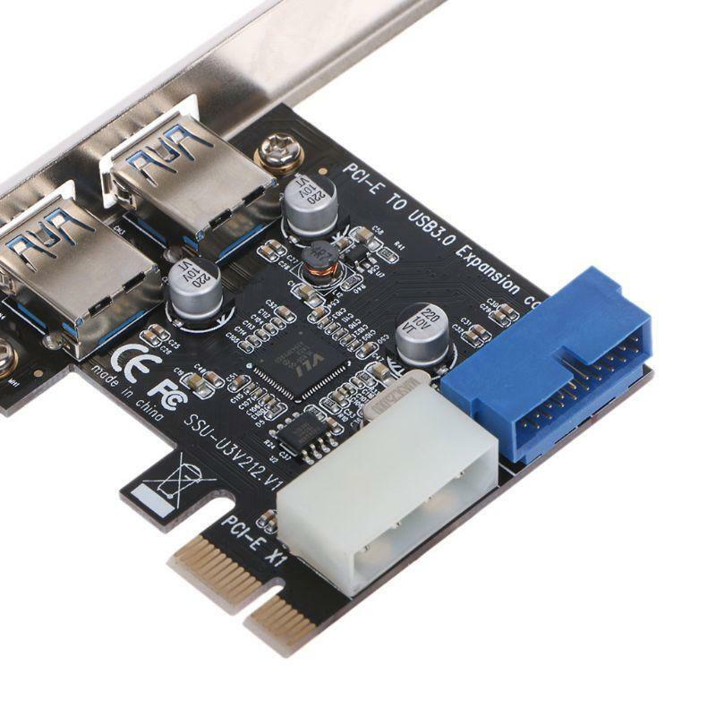 2 Port 19Pin Header PCI Express USB 3.0 Card Adapter 5Gbps Transfer Rate