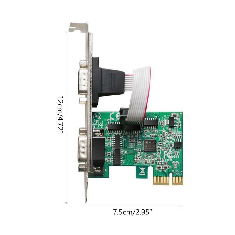 2 Ports RS232 Serial Port Printer Parallel Port LPT to PCI-E Card Adapter AX9910