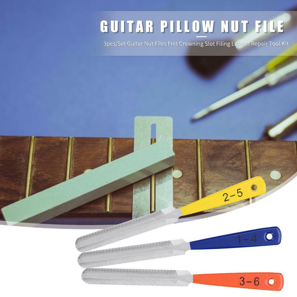 3x Guitar Nut Files Crowning Slot Luthier Repair Tool for String Instrument