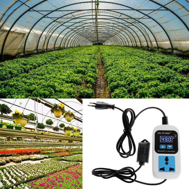 Digital Humidity Control Controller Moisture Switch Socket w/ EU Plug 110V-220V