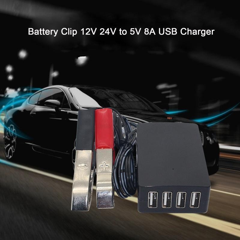 12V 24V to 5V 8A 4 USB Port DC Converter Automatically Identify Shunt Charging