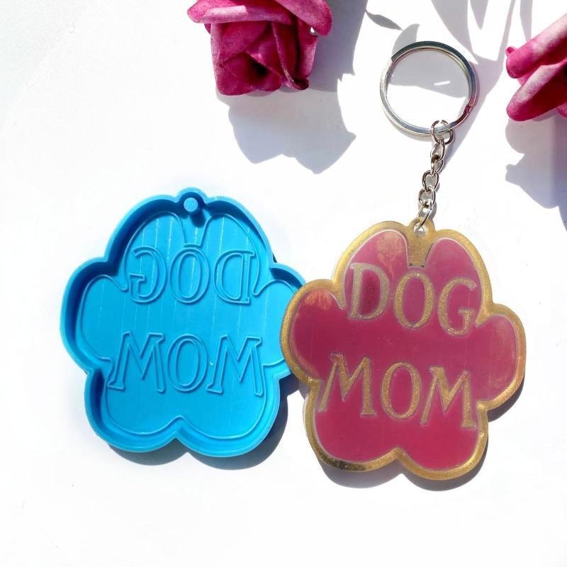 Pet Little Dog Paw Keychain Mold Epoxy Crystal Silicone Customized Mold
