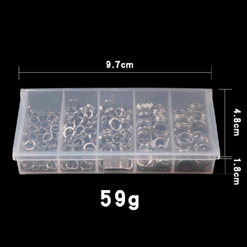 200 Pcs/box Stainless Steel Split O-Ring Heavy Fish Box Double Ring Connector