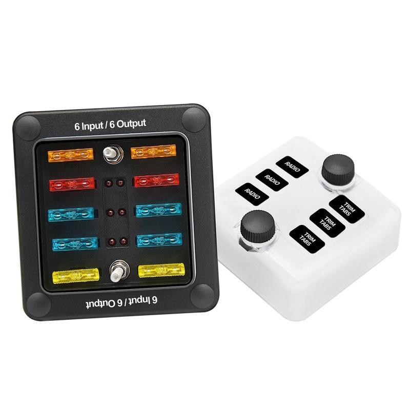 6 Way Marine Blade Fuse Box Block Holder Panel for Truck Boat Power Distribution