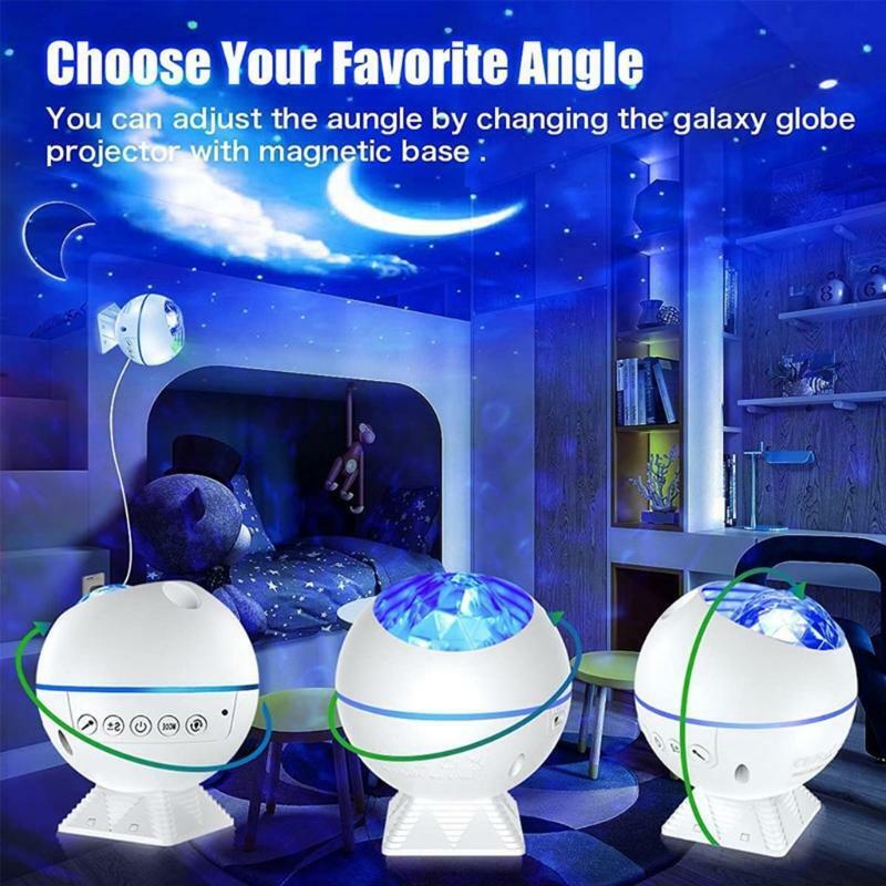 Car USB LED Star Night Light Projector Atmosphere Lamp Star Voice Control Lights