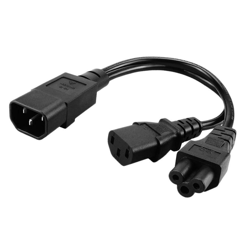 IEC320 C14 to C13 + C5 Y Shaped Splitter  1 to 2 Cable 3  Server