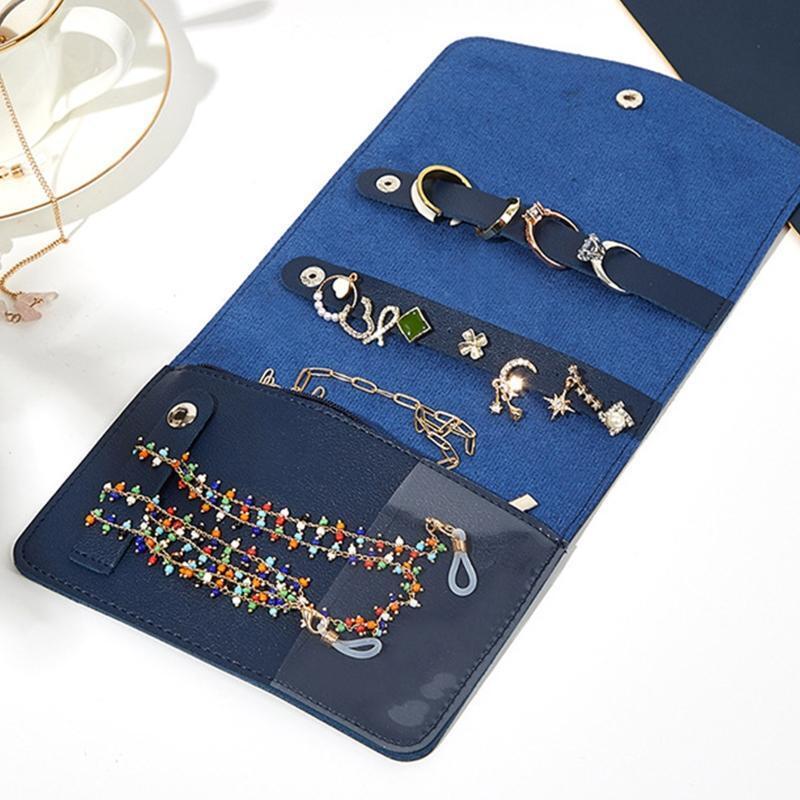 Jewelry Organizer Roll Travel Jewel Bag Case for Multiple Necklace Ring Bracelet