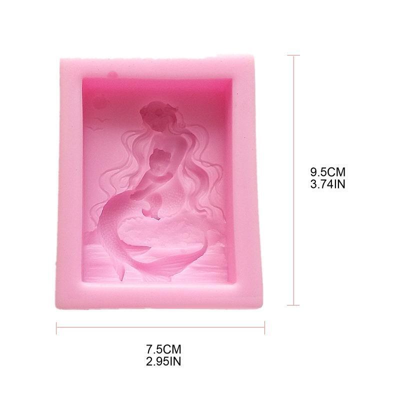 Soap Mold Mermaid Shaped Silicone Material Fondant Mould Baking Chocolate Molds