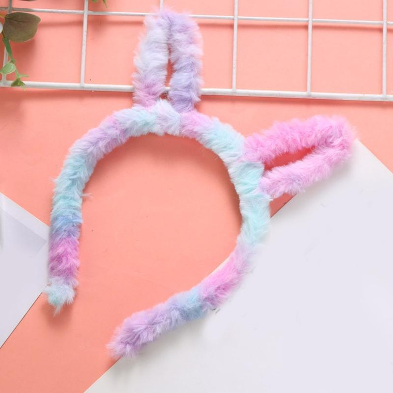 Funny Cat Ears Headband Gradient Color Hairbands Cute Christmas Party Hair Decor