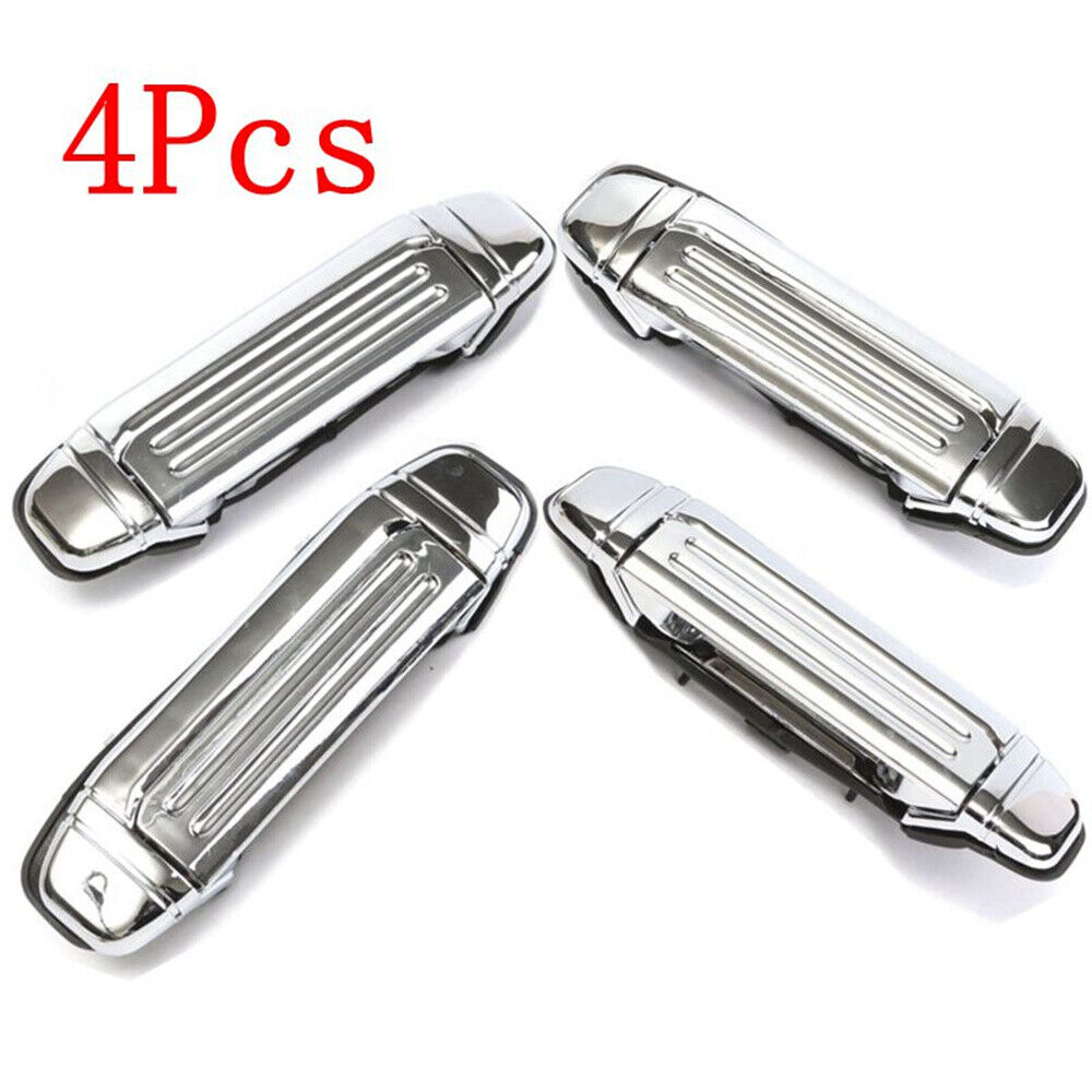 4Pcs Chrome Outer Door Handle w/ Clip For Mitsubishi Pajero NH NK NJ NL 1991~00