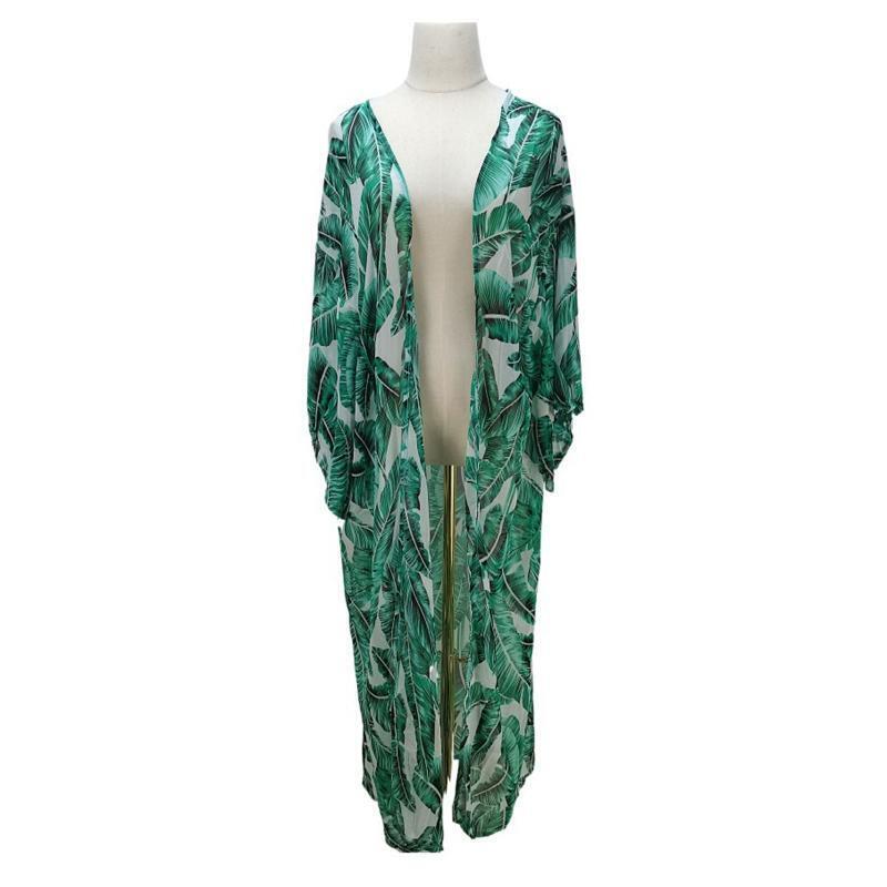 Fashion Women Chiffon Cardigan Flowy Beach Kimono Sun Protection Beach Cover Ups