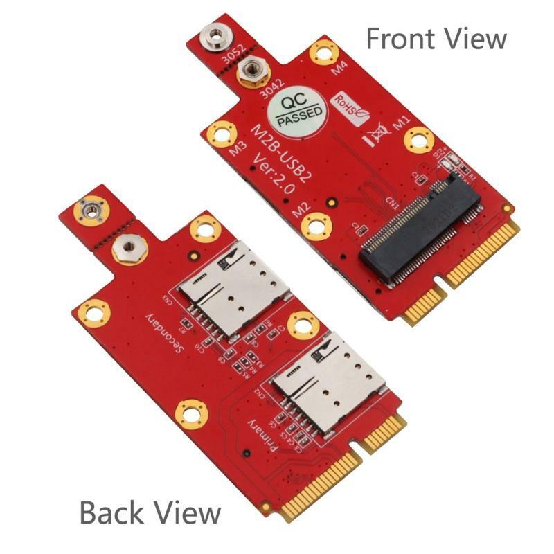 M.2 Key B to Mini PCI-E Adapter Converter with Dual NANO SIM Card Slot for 3G/4G