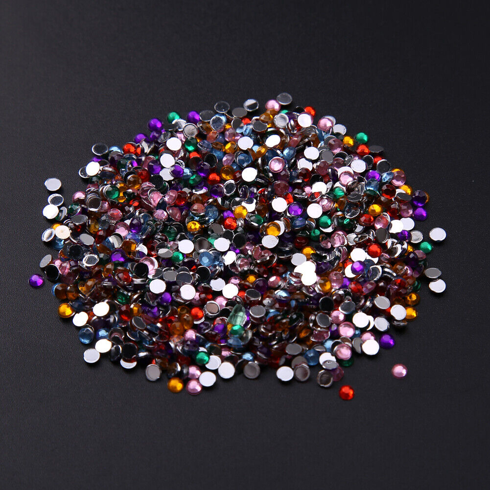 Acrylic Nail Art Tips Gems Crystal Rhinestones Glitter DIY Nail Decoration