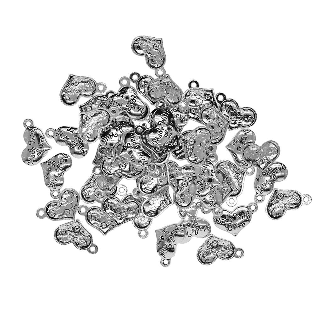 50Pcs Lover Heart Pendant Blank Cabochon  Setting Trays DIY Jewelry
