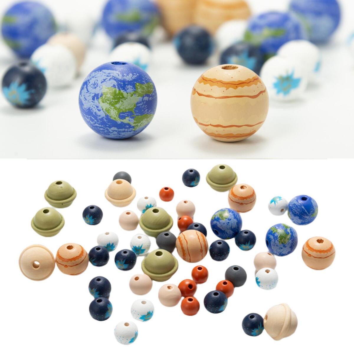 30x Rustic Round Wooden Beads Spacer Beads for Craft Home Decor Farmhouse