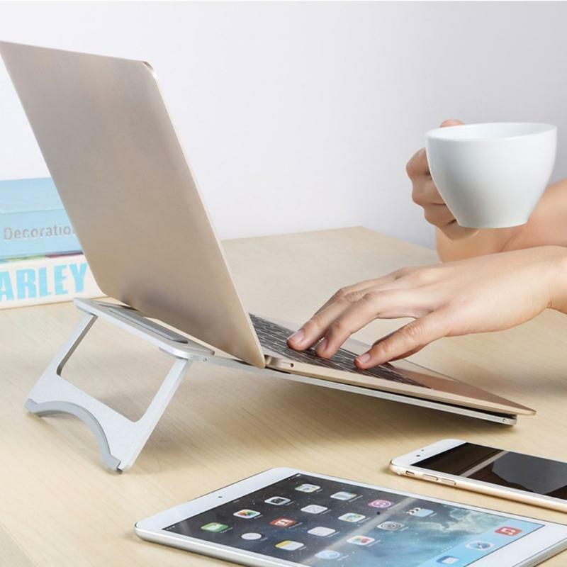 Aluminum Cooling Pad Holder Adjustable Bracket Anti-Skid Laptop Holder 11-17''