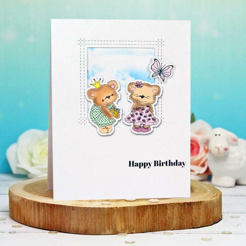 Flower Bear Silicone Clear Seal Stamp DIY Scrapbooking Embossing Photo Album Art