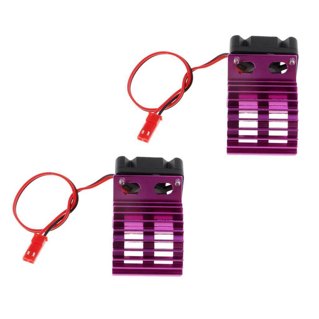 2x Aluminum Brushless RC Car Heat Sink w/ Cooling Fan Upgrade Accessory
