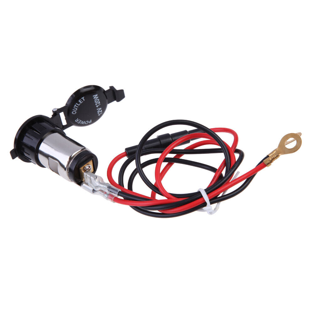 Car Motorcycle 12V 120W Cigarette Lighter Metal Power Socket Plug Outlet