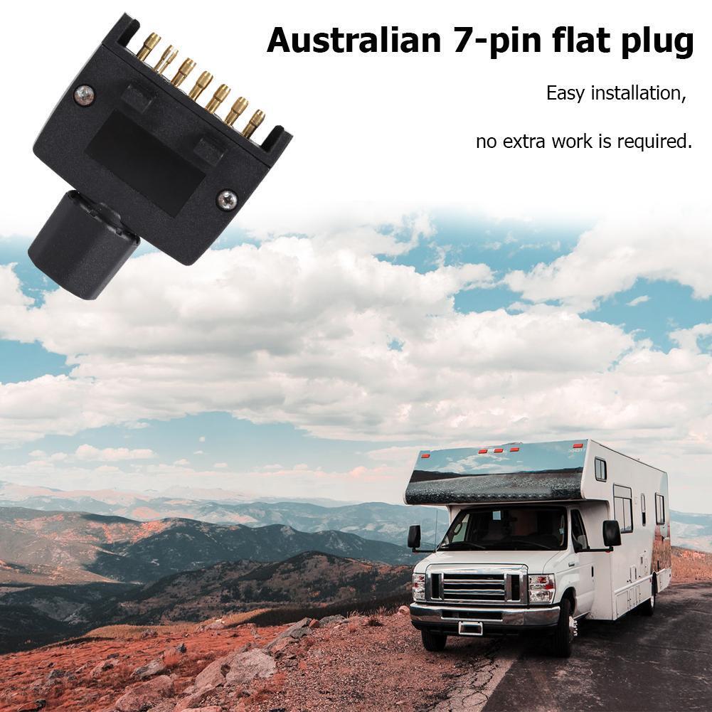 7 Pin AU Flat Male Trailer Socket Plug Connector Adapter for RV Trailer