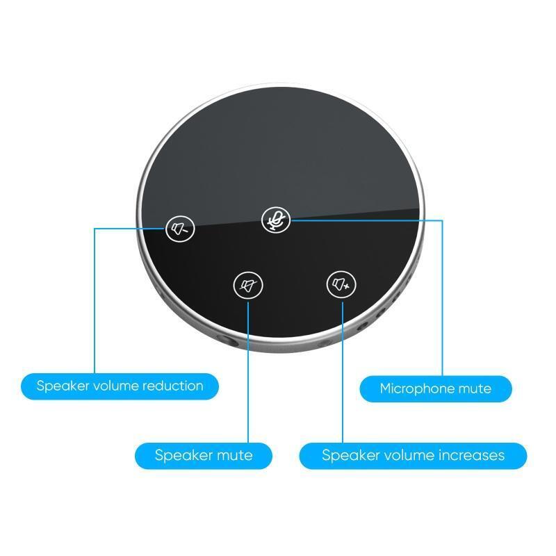 Omnidirectional Conference Microphone with 2M type-C USB Cable One Key Mute