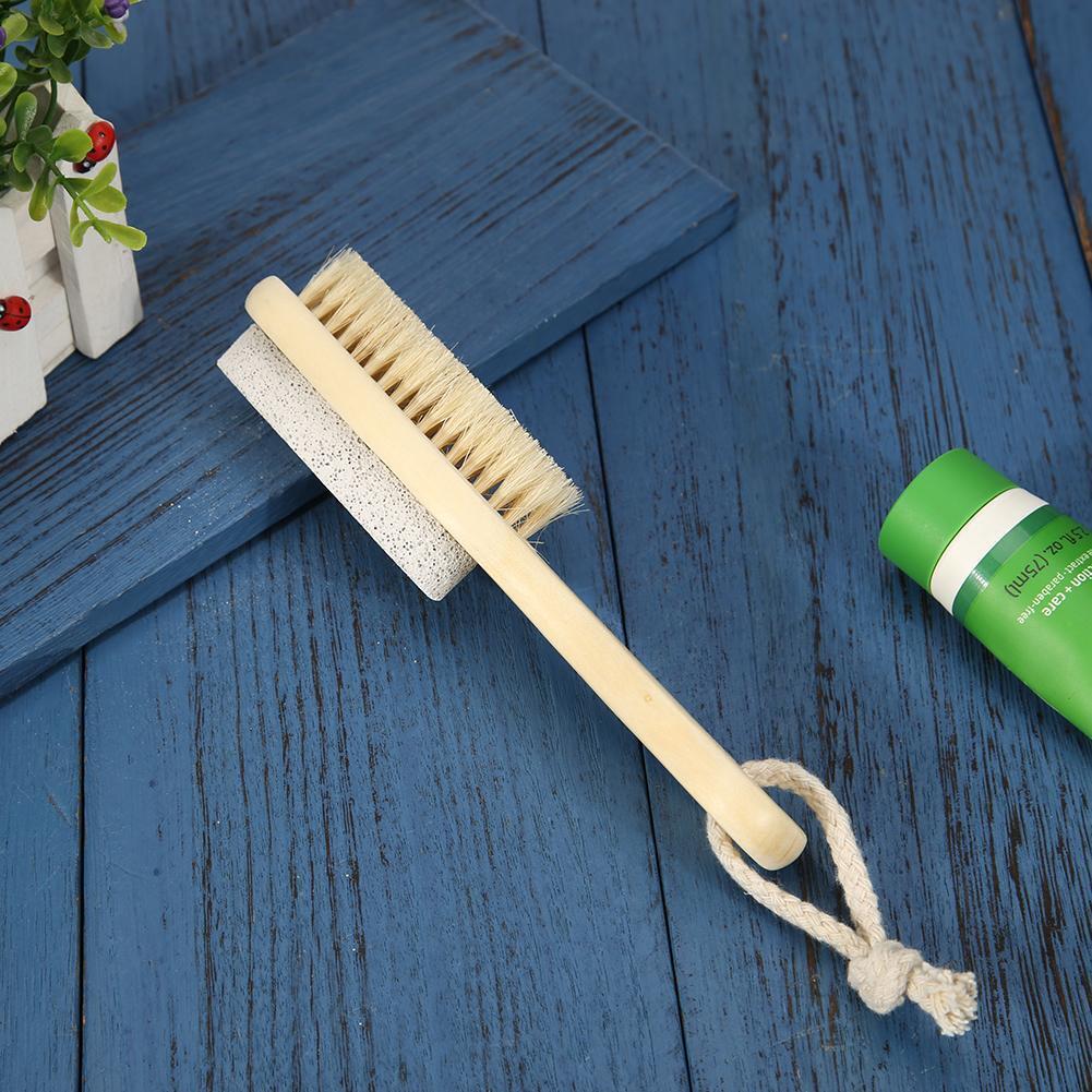 Wood Pumice Stone Foot Massage Brush Feet Exfoliating Remover Scrubber Tool