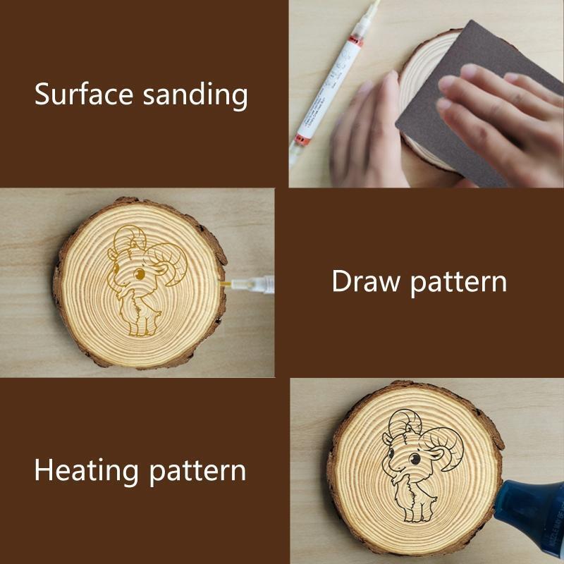 Dual-end Wood Burning Marker Pyrography Marker Pen Wood Burning Tool Easy to Use