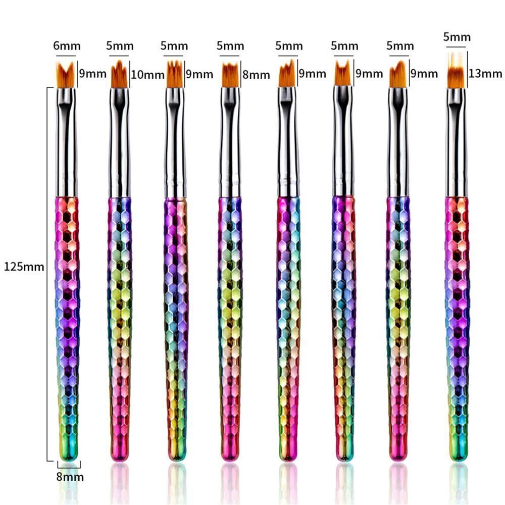 Flower Drawing Pen Acrylic Nail Art Brush UV Gel Nail Painting Brush Set