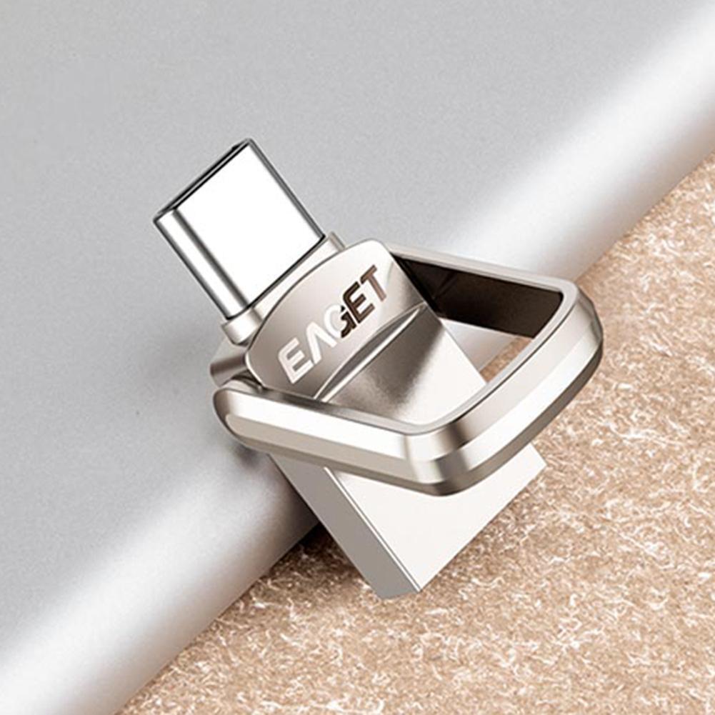 EAGET CU20 Metal USB3.0 Flash Drive Stick Phone OTG Type C Pendrive (128GB)