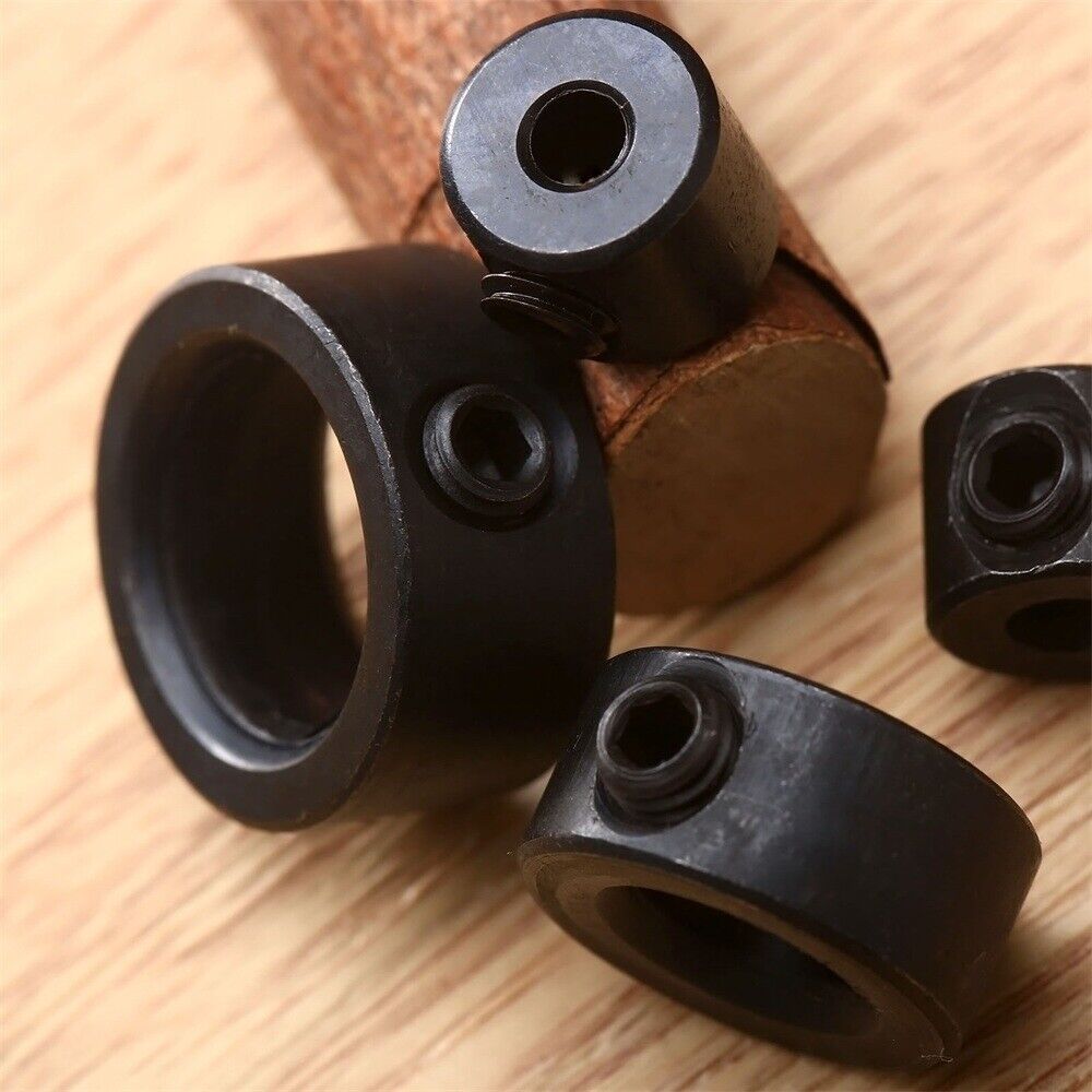 8x Woodworking Drill Bit Depth Stop Collar Ring Positioner & Wrench Carbon steel
