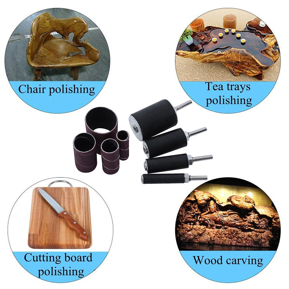 16pcs Grinding Polishing Sanding Sleeve Kit Woodworking Sander Belt Mandrel