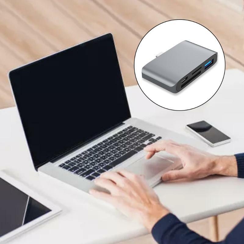 4-in-1 USB-C 3.1 Memory Card Reader Hub Adapter for Laptop/Smart Phones/Tablets