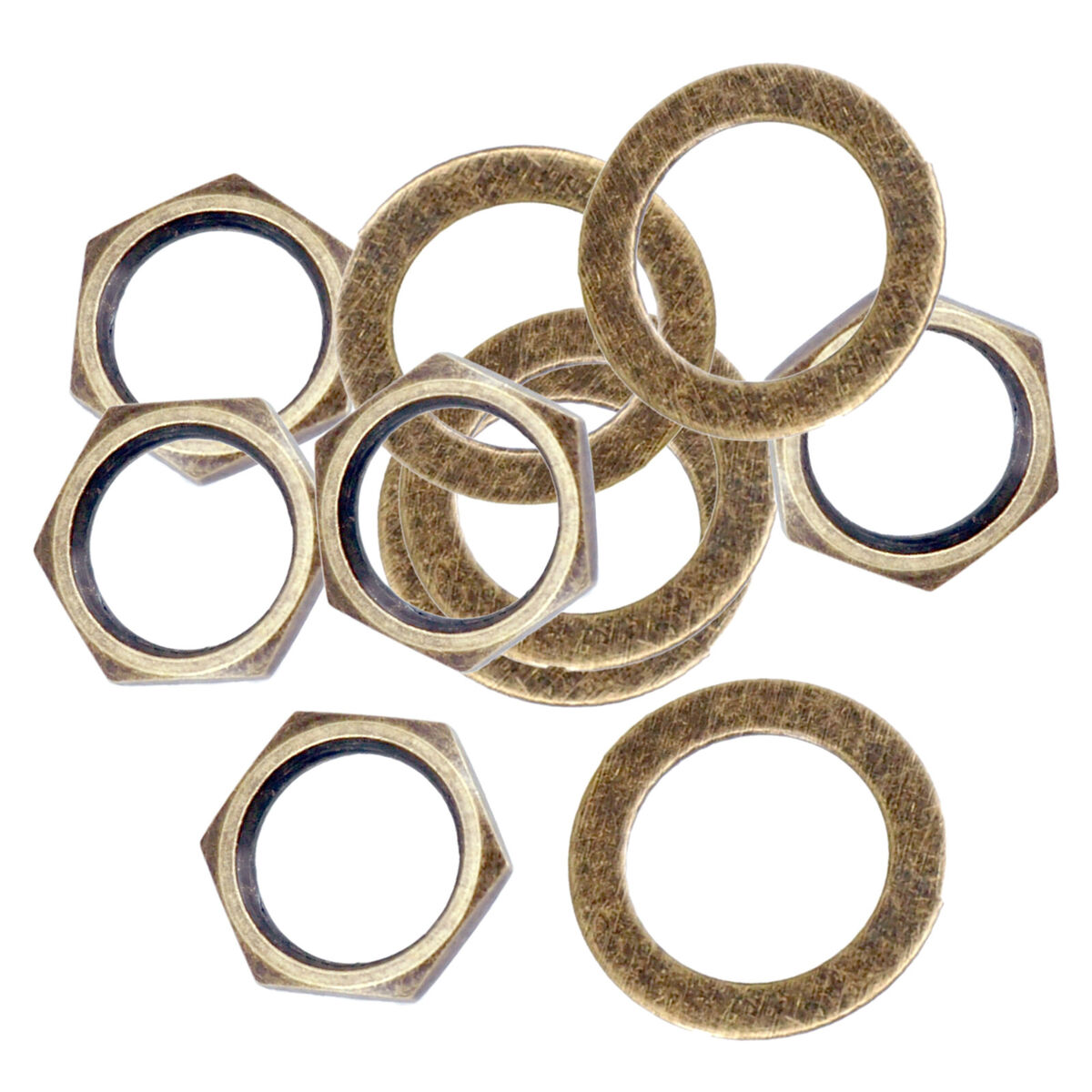 10Pc 3/8'' Guitar  Nuts with Lock Washer Set for Guitar Bass Replacement