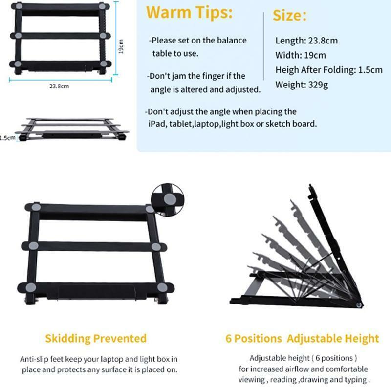 Tablet Copy Table Adjustable Height Anti-slip Hollow Design for Office Studio