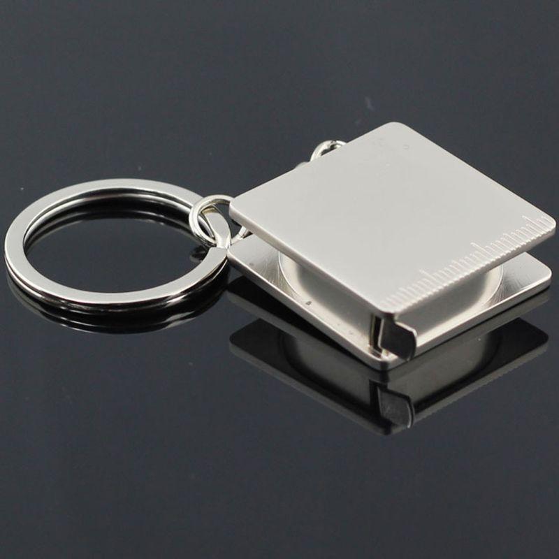 Portable Band Tape Key Chain Metal Ruler Tape Measure Key Ring Line Tape Tools