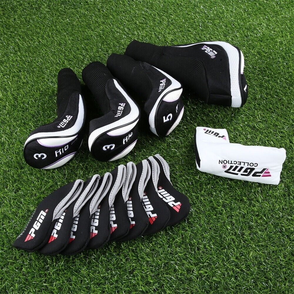 13pcs Outdoor Game HQ Diving Cloth Golf Head Cover Drive Wood Hybrid Iron Putter