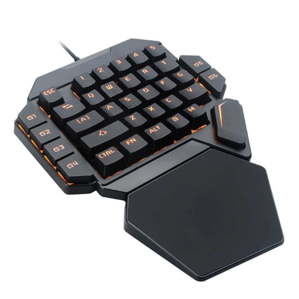 Mini LED Backlit Keyboard Left Game Keyboard Computer USB Keypad 35 Keys