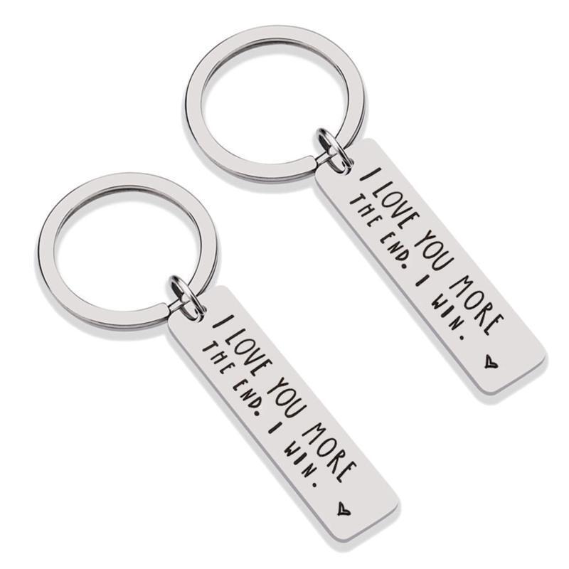 2 Pieces/Set Funny Couple Keychain Stainless Steel Personalized Couple Jewelry