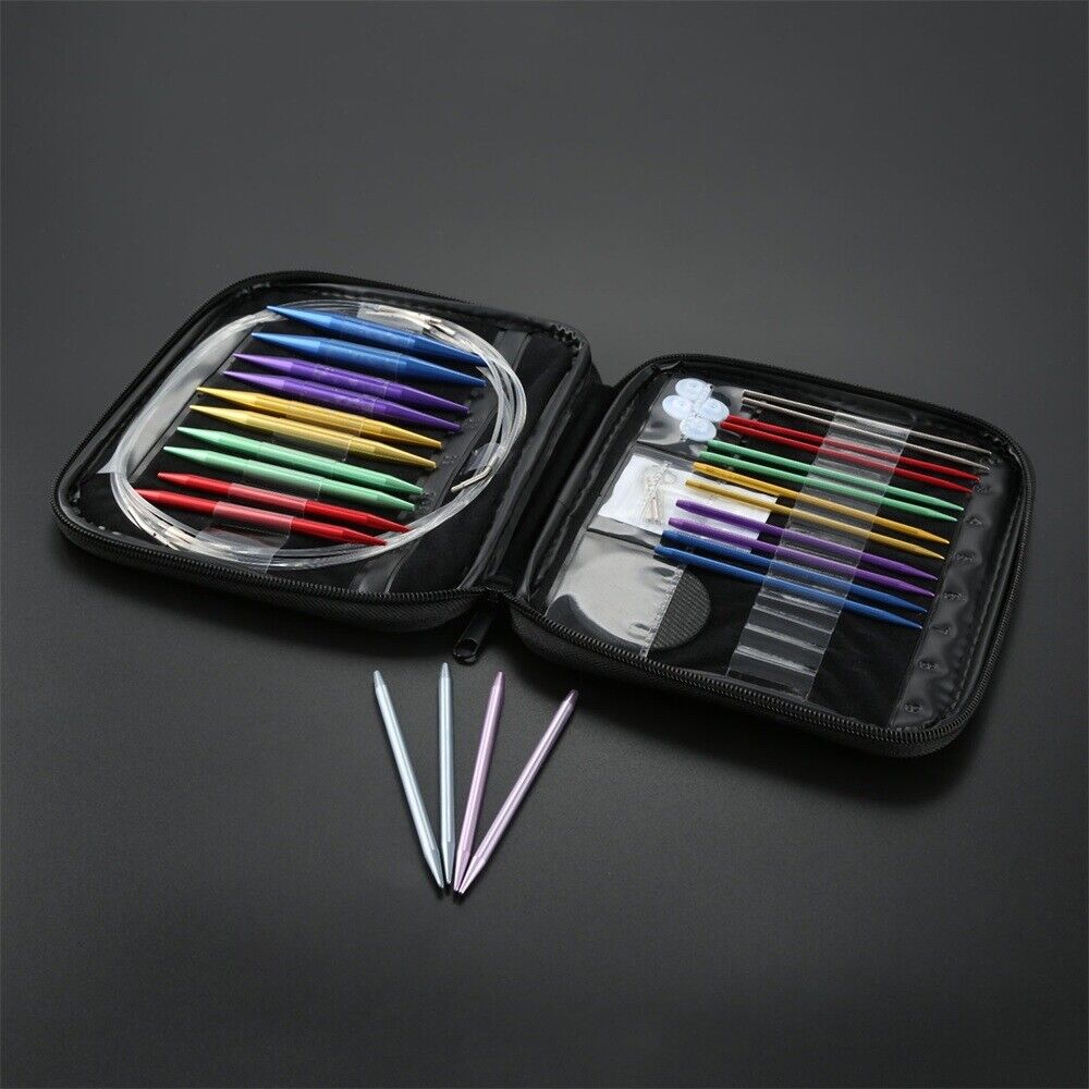26pcs/set Aluminum Change Head Circular Knitting Needle Set DIY Home Sewing Tool