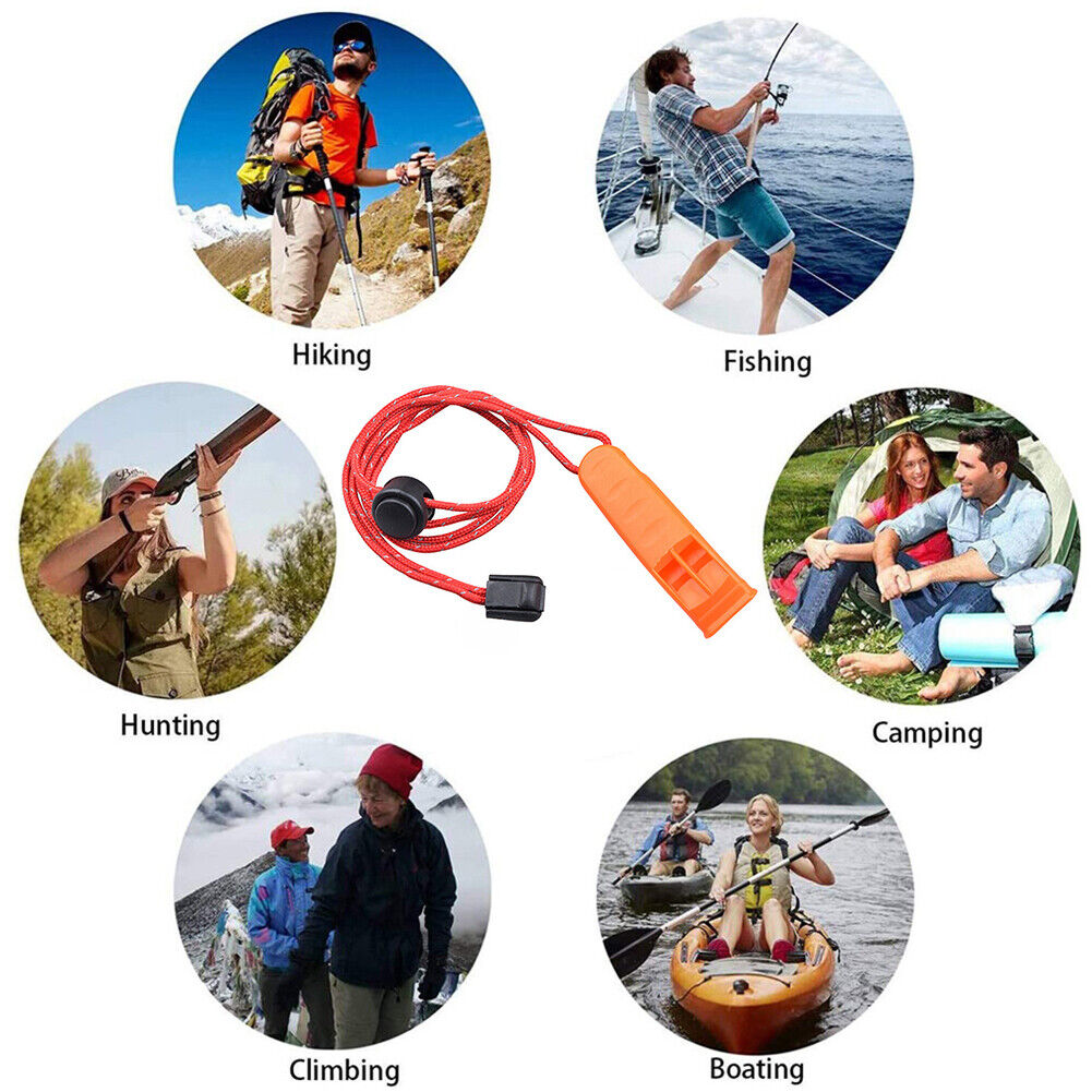 Outdoor Camping Hiking Whistle with Lanyard Survival Emergency Tool (Red)