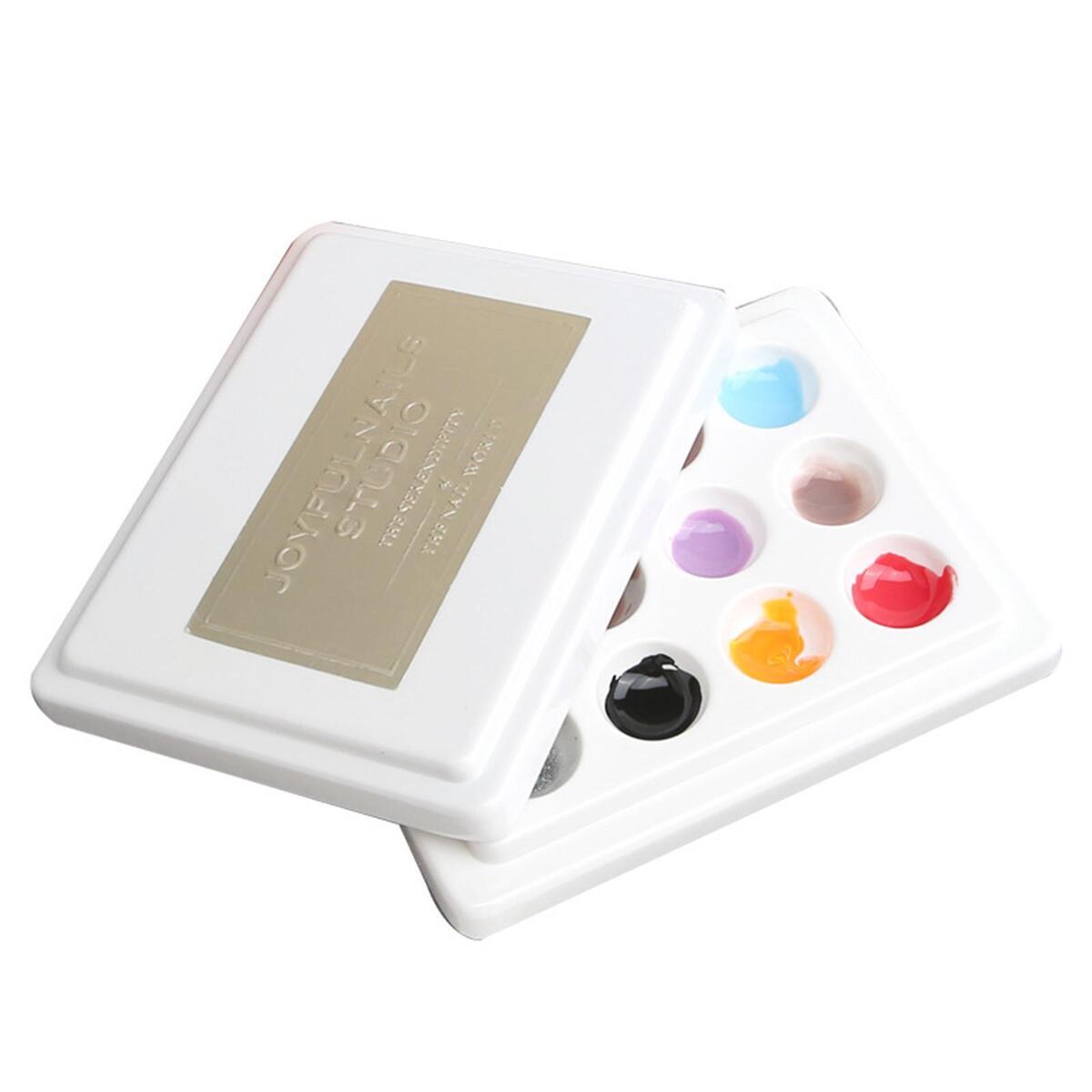 Fityle 24-Well Ceramic Gouache Watercolor Paint Palette with Cover Coloring