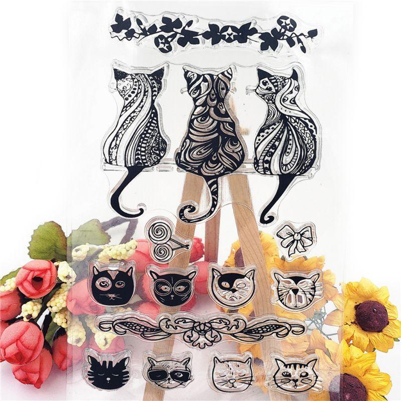 Cat Silicone Clear Seal Stamp DIY Scrapbooking Embossing Photo Album Decorative