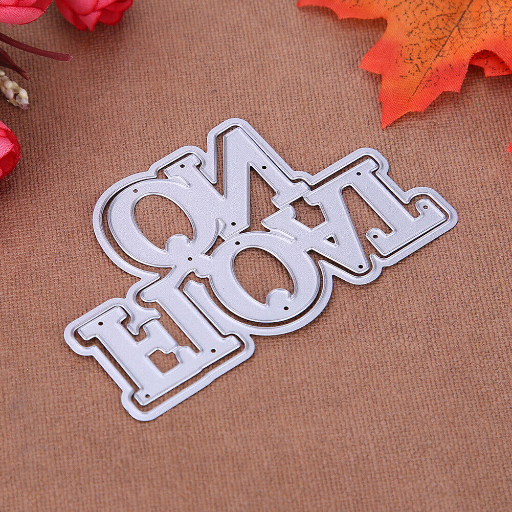2pcs Greeting Slogan Scrapbooking Cutting Dies Stencil DIY Making Craft-205