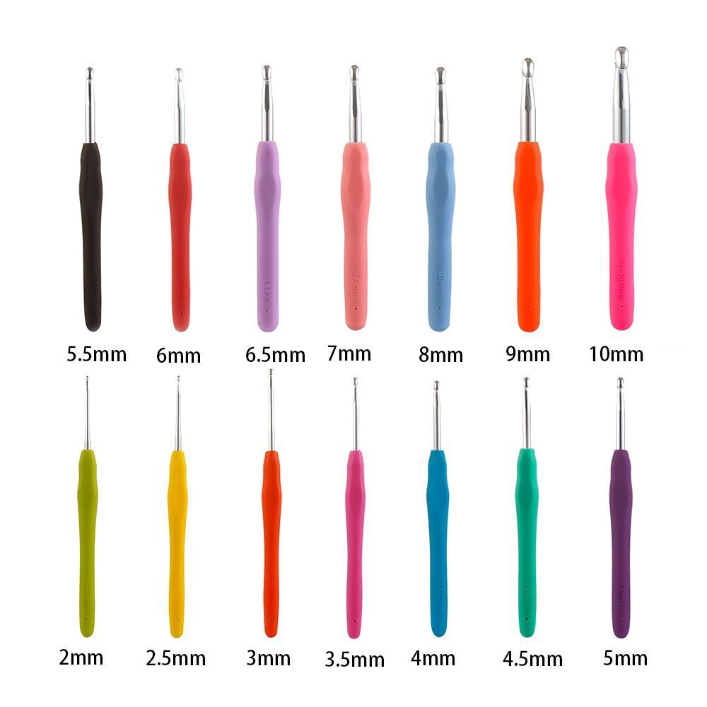 Ergonomic Handle Craft Tools Weave Yarn Aluminum Knitting Needles Crochet Hook